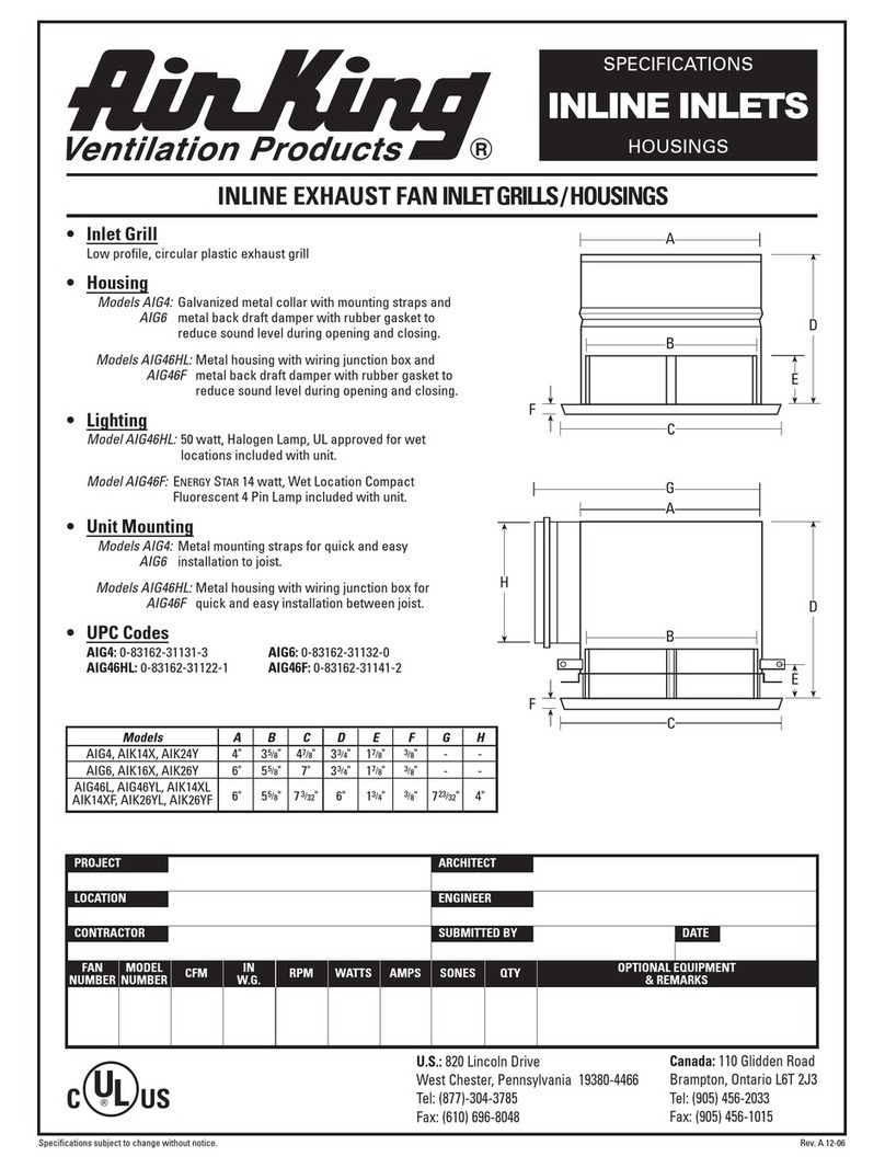 Air King AIG4 Specifications