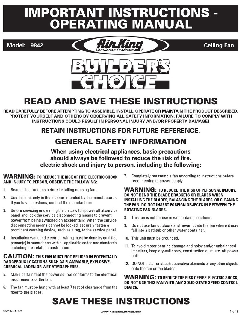 Air King 9842 operating manual