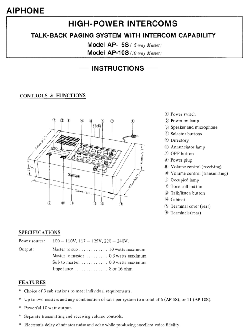 Aiphone AP-10S User manual