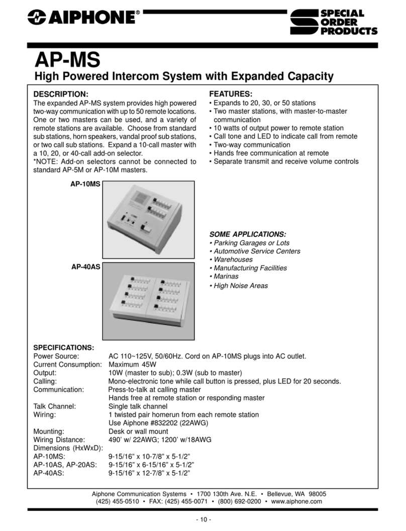 Aiphone AP-MS User manual Aiphone AP-MS User manual