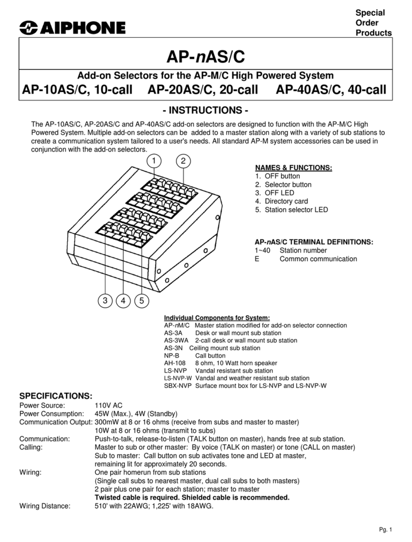 Aiphone AP-10AS/C instructions