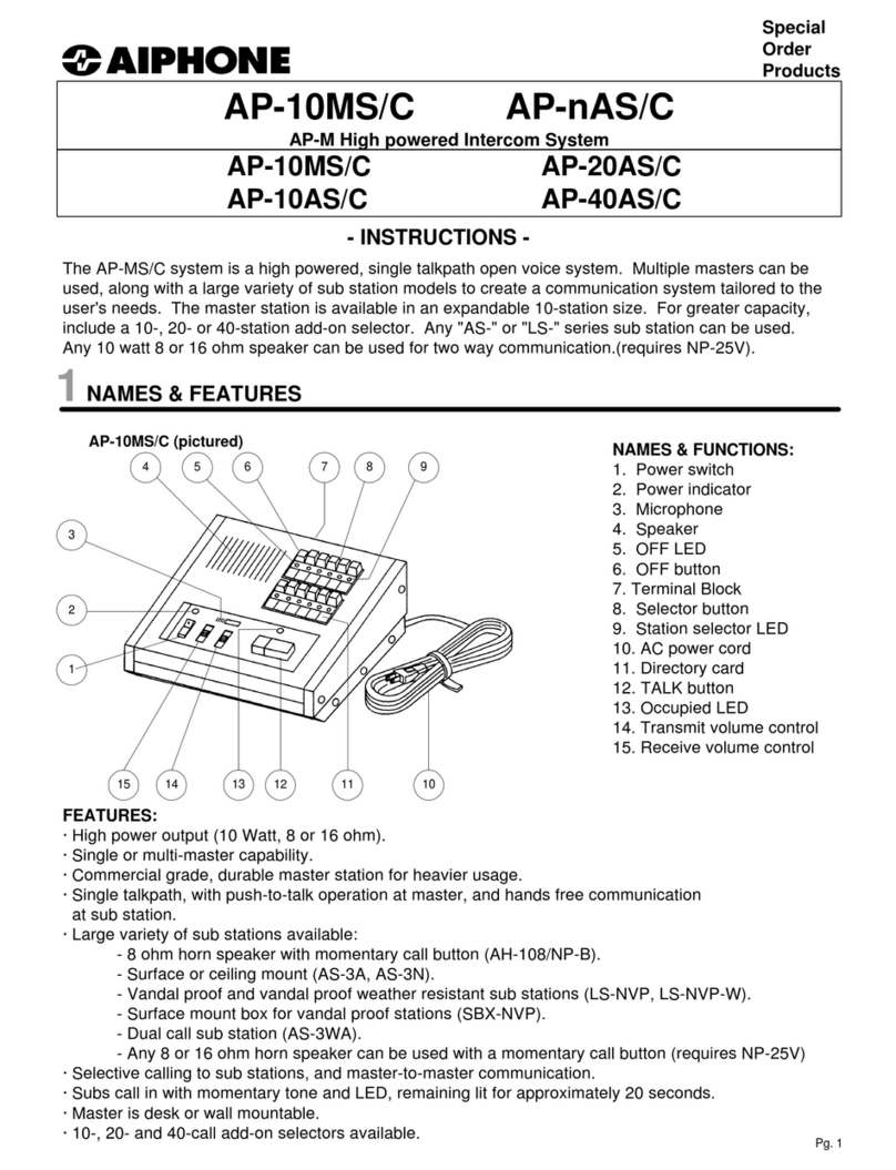 Aiphone AP-10AS/C instructions