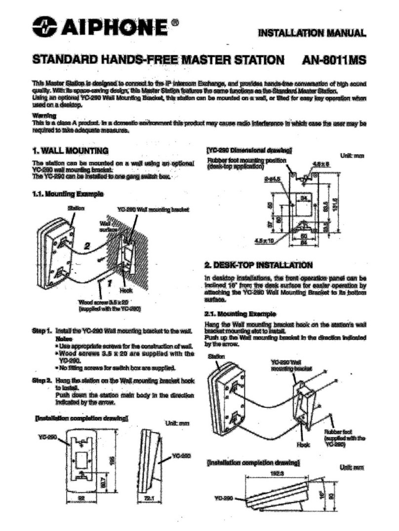 Aiphone AN-8011MS User manual