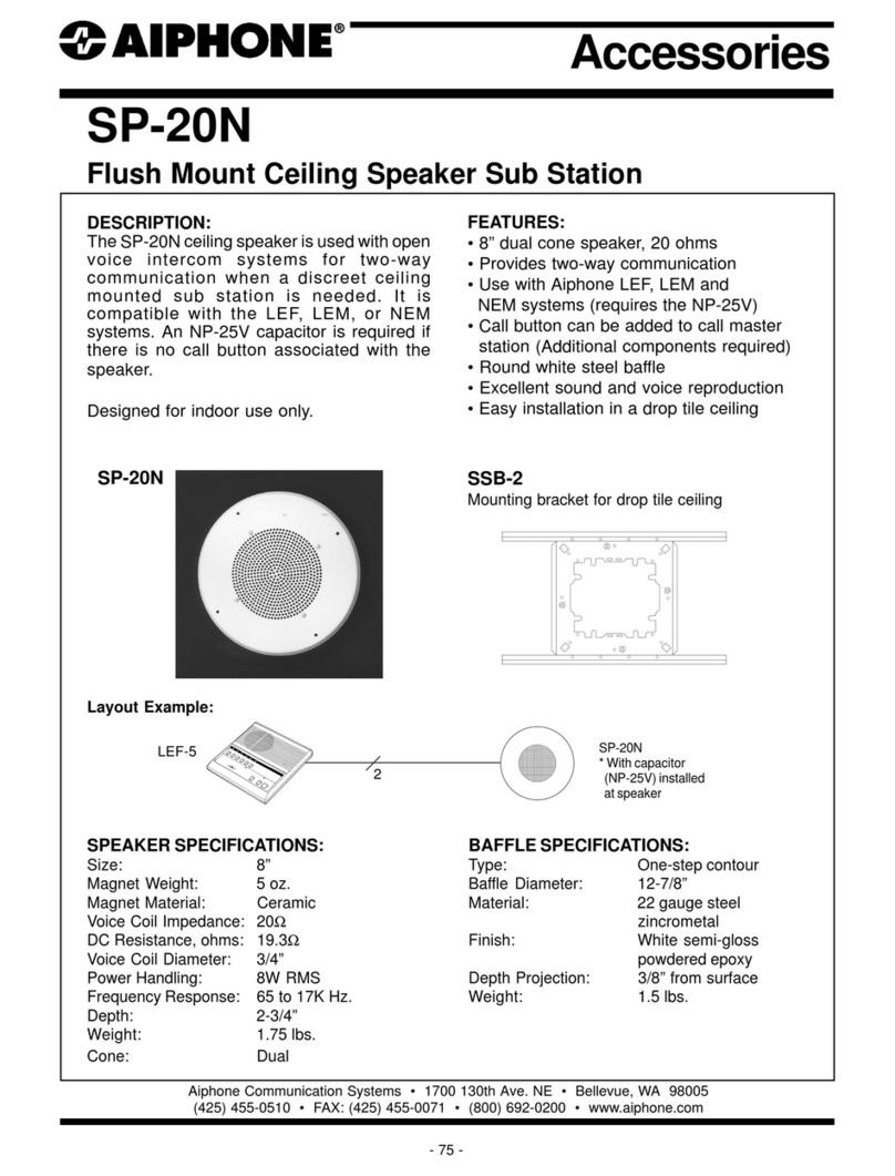 Aiphone SP-20N Specifications