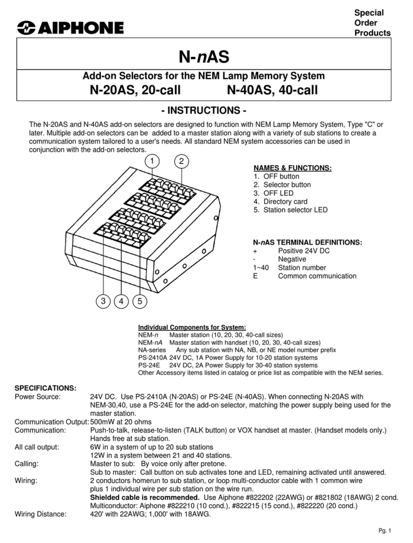 Aiphone NEM-40 instructions Aiphone NEM-40 instructions