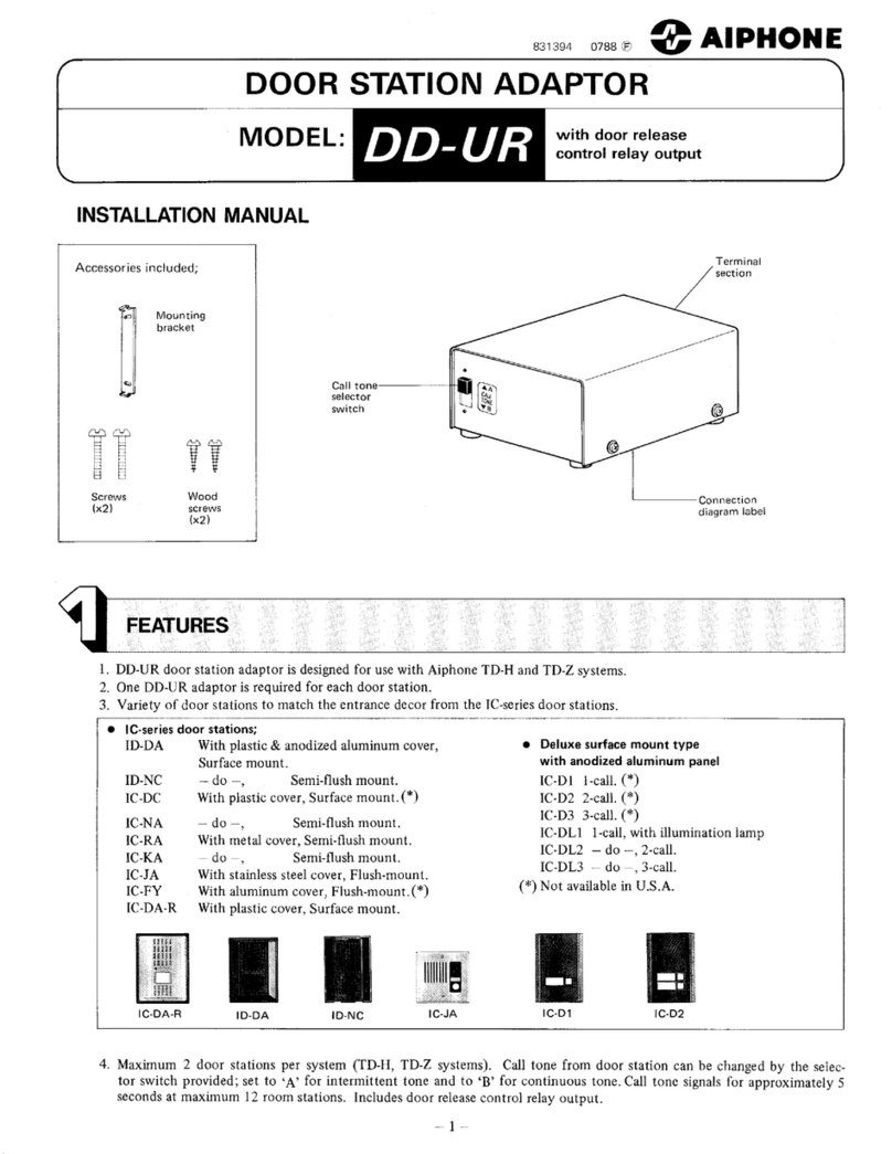 Aiphone DD-UR User manual Aiphone DD-UR User manual