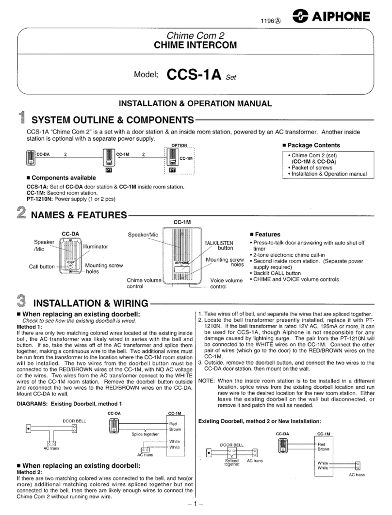 Aiphone CCS-1A User manual Aiphone CCS-1A User manual