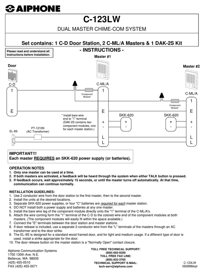Aiphone C-123LW User manual