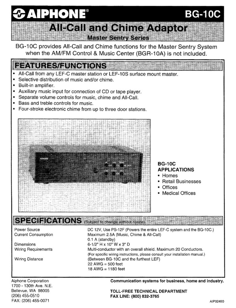 Aiphone BG-10C User manual