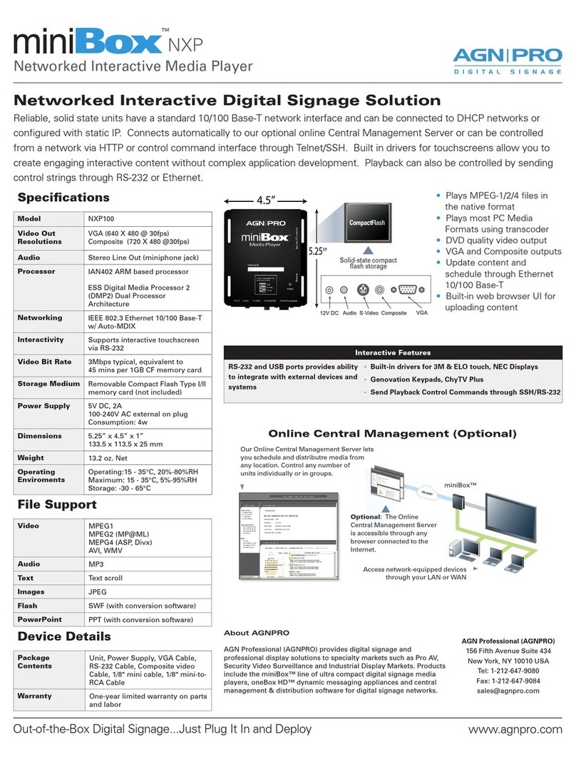 Agnpro miniBox NXP100 Specifications