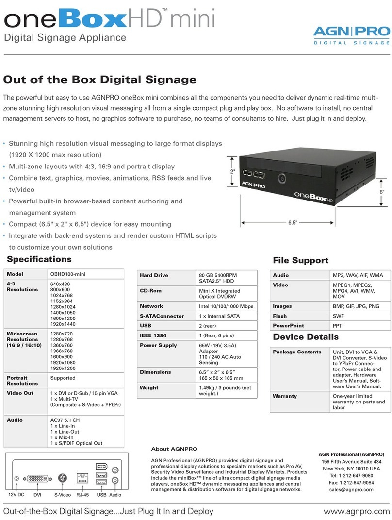 Agnpro OBHD-100 User manual
