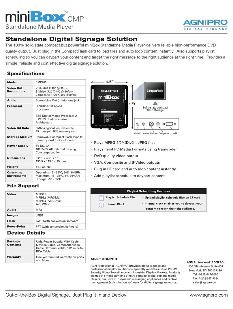 Agnpro miniBox CMP-200 Specifications