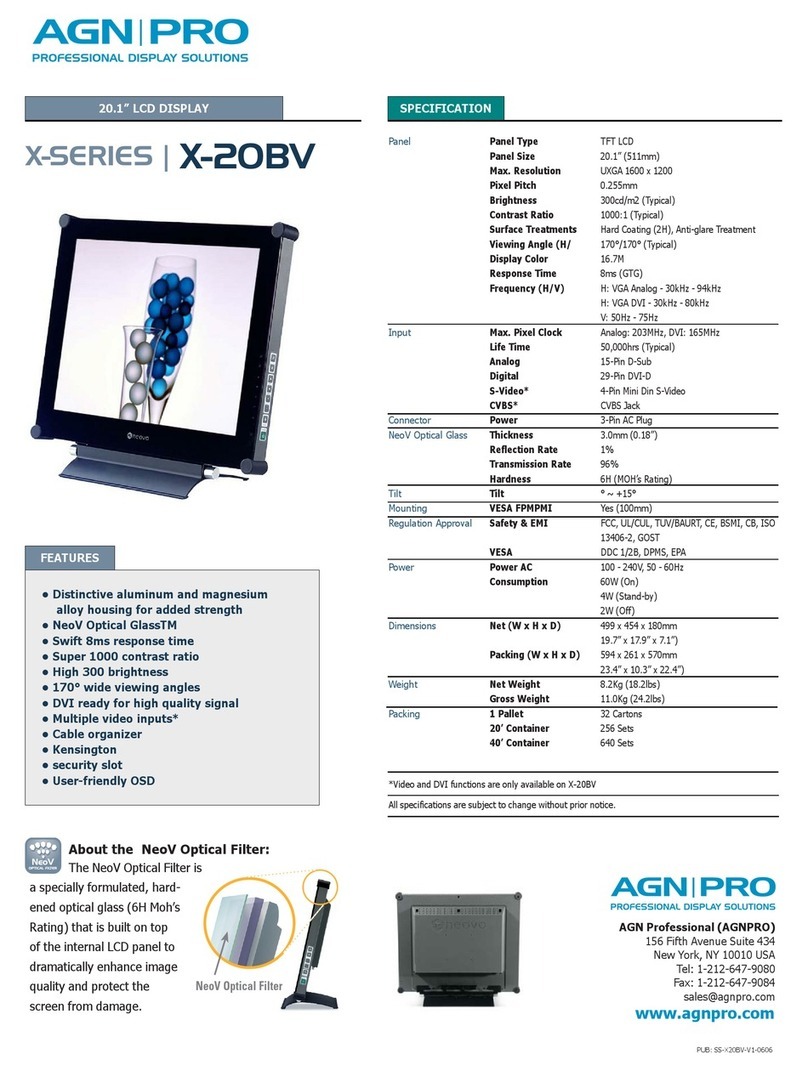 Agnpro X-20BV User manual