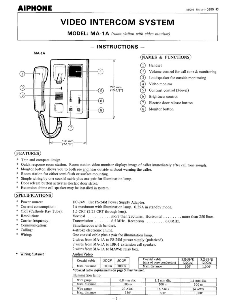Aiphone MA-1A User manual