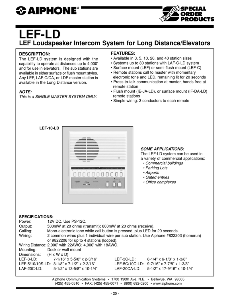 Aiphone LEF-LD User manual