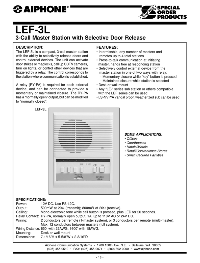 Aiphone LEF-3L User manual
