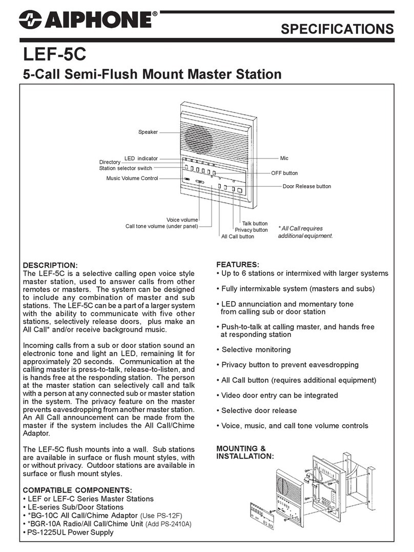 Aiphone LEF-5C User manual