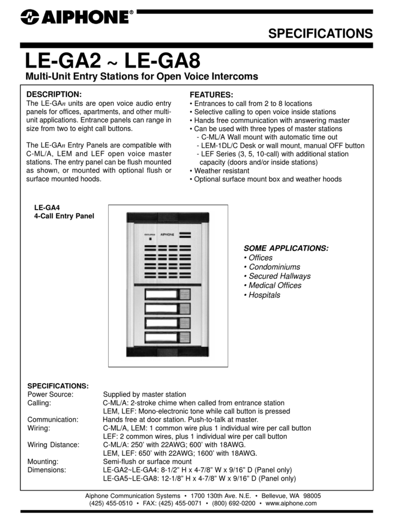 Aiphone LE-GA2 User manual