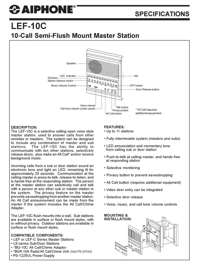 Aiphone LEF-10C User manual