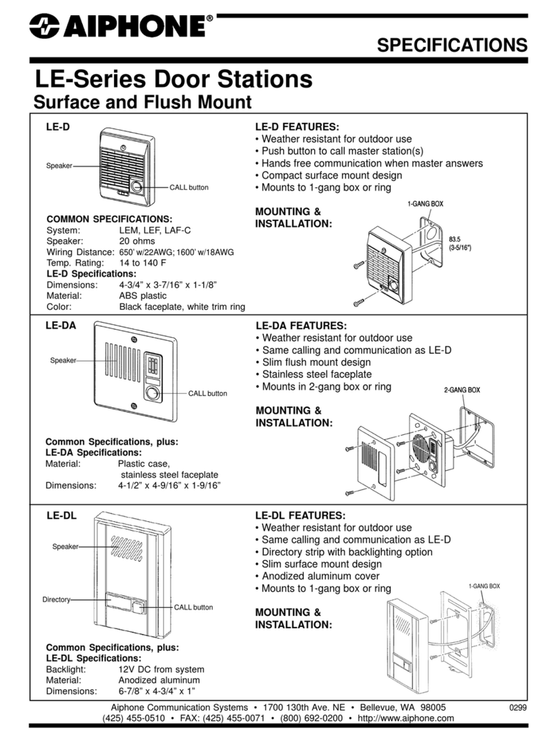 Aiphone LE-D Specifications
