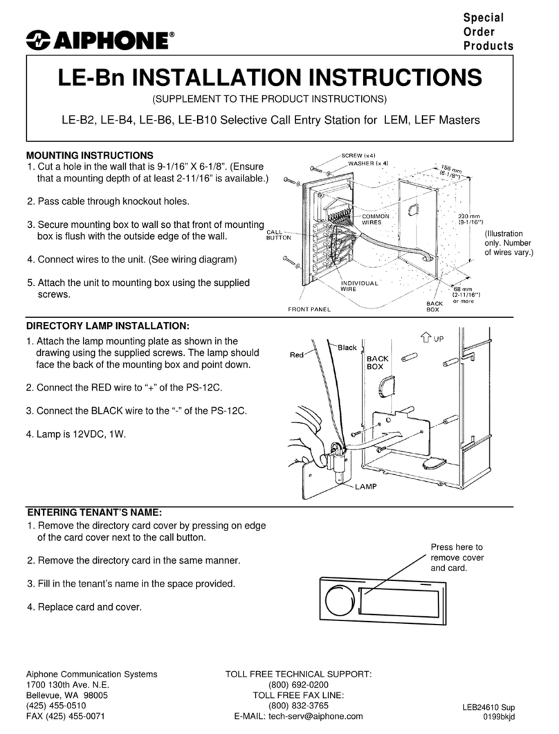 Aiphone LE-Bn installation instructions