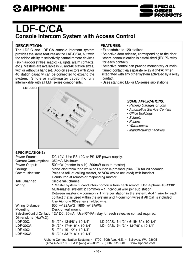 Aiphone LDF-20C User manual Aiphone LDF-20C User manual