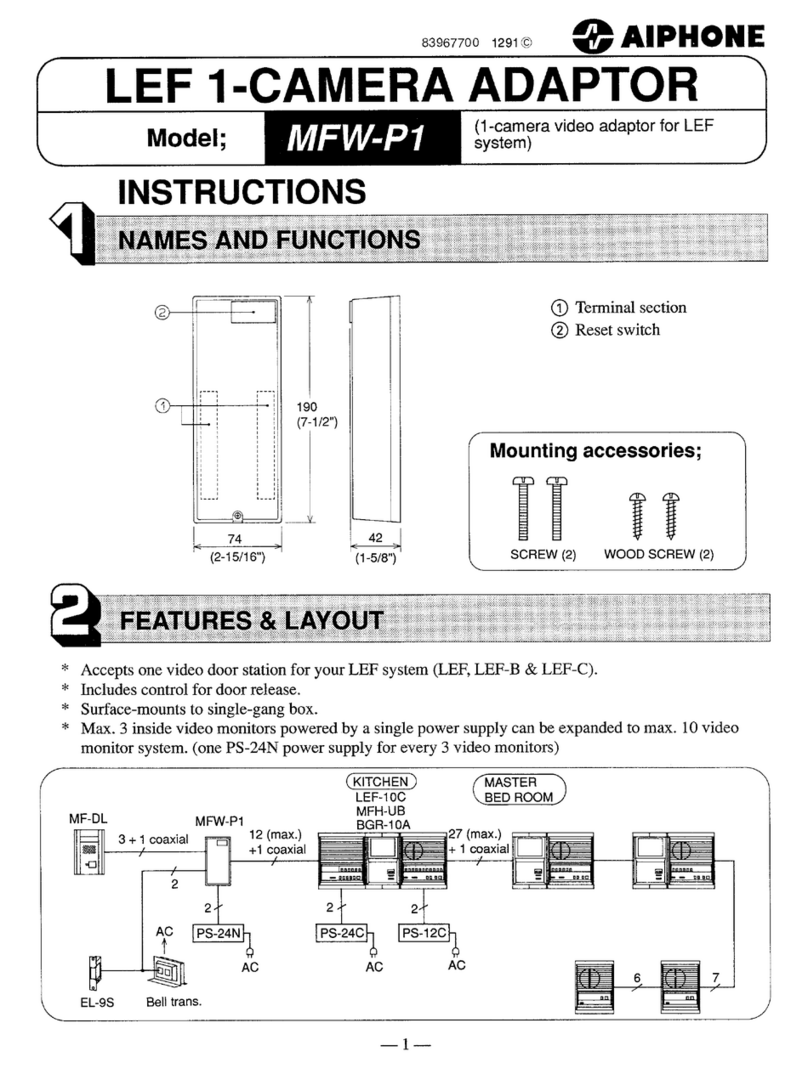 Aiphone MFW-P1 User manual