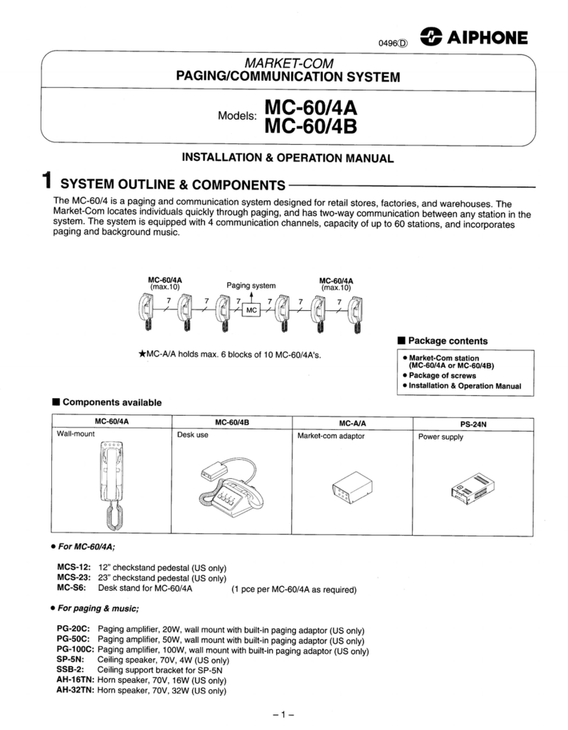 Aiphone MC-60/4A User manual