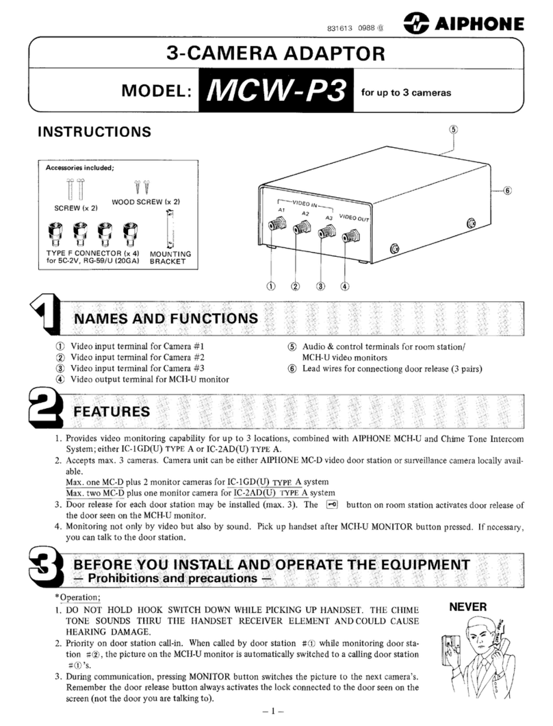 Aiphone MCW-P3 User manual Aiphone MCW-P3 User manual