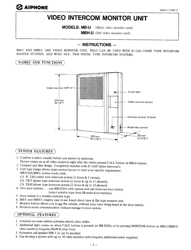 Aiphone MB-U User manual Aiphone MB-U User manual