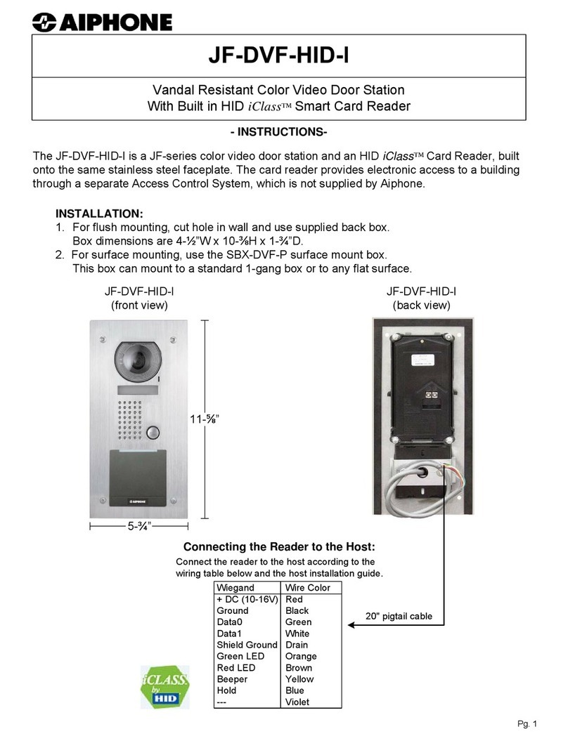 Aiphone JF-DVF-HID-I instructions