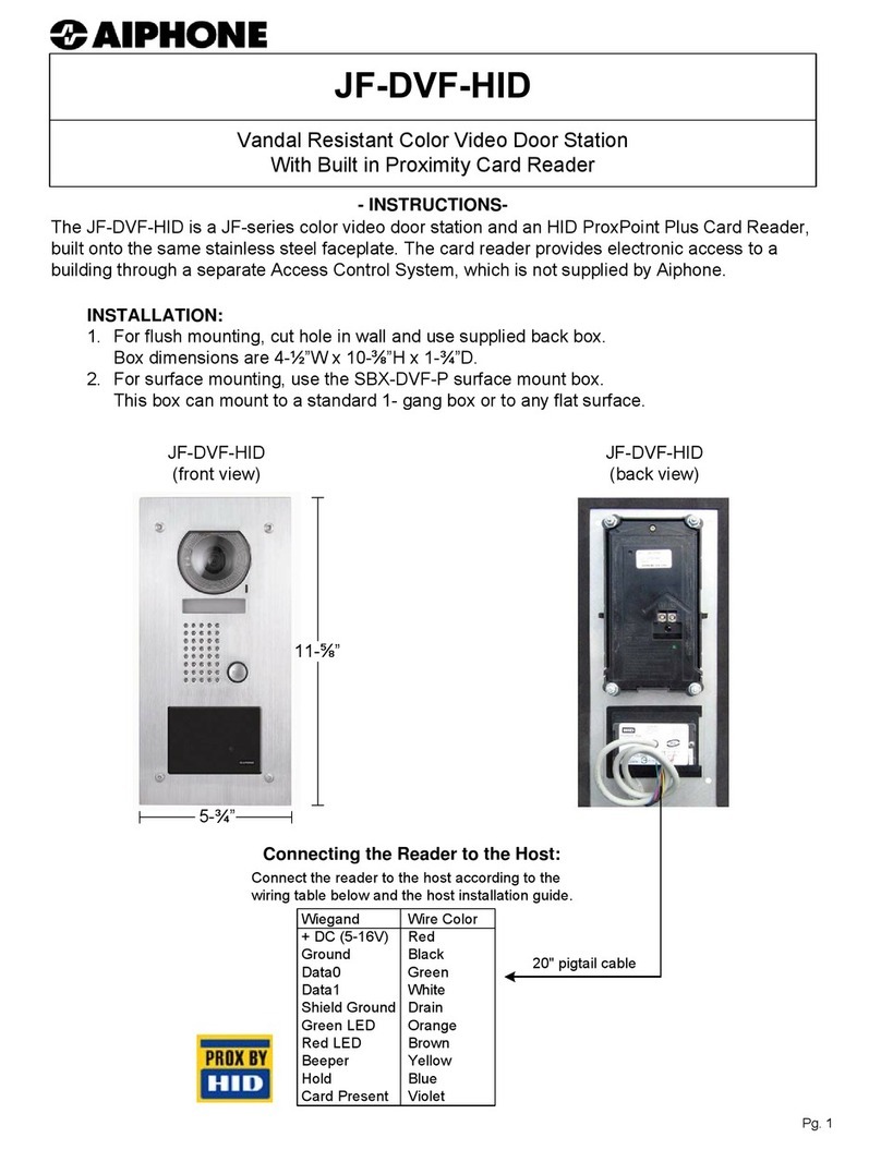 Aiphone JF-DVF-HID User manual