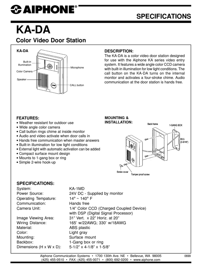 Aiphone KA-DA User manual Aiphone KA-DA User manual