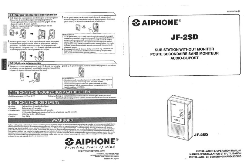 Aiphone JF-2SD User manual