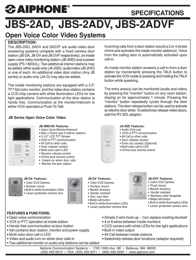 Aiphone JBS-2AD Specifications