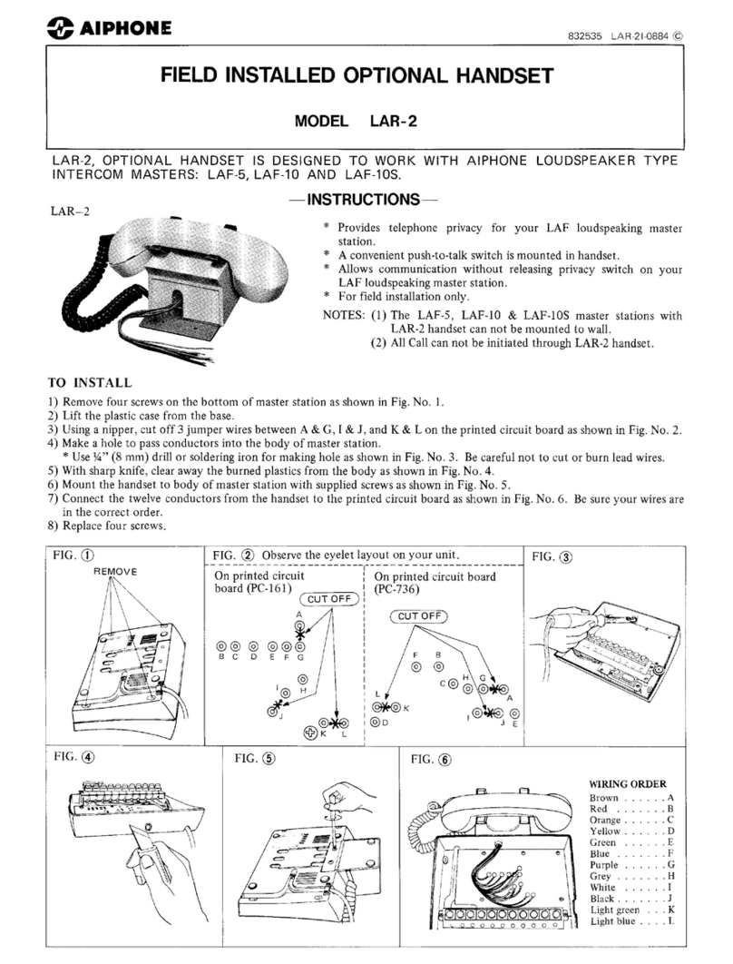 Aiphone LAR-2 instructions
