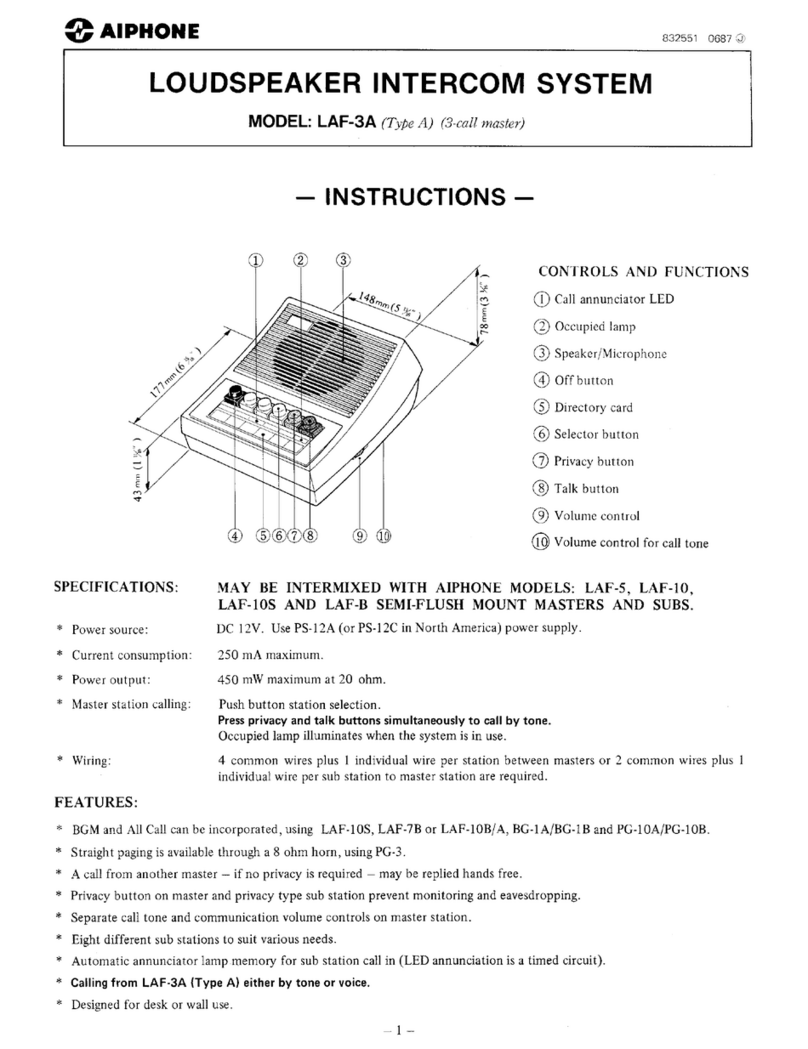 Aiphone LAF-3A User manual