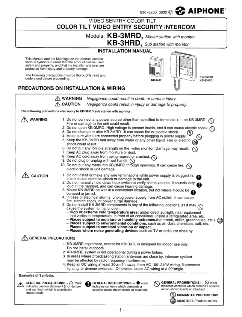 Aiphone KB-3HRD User manual