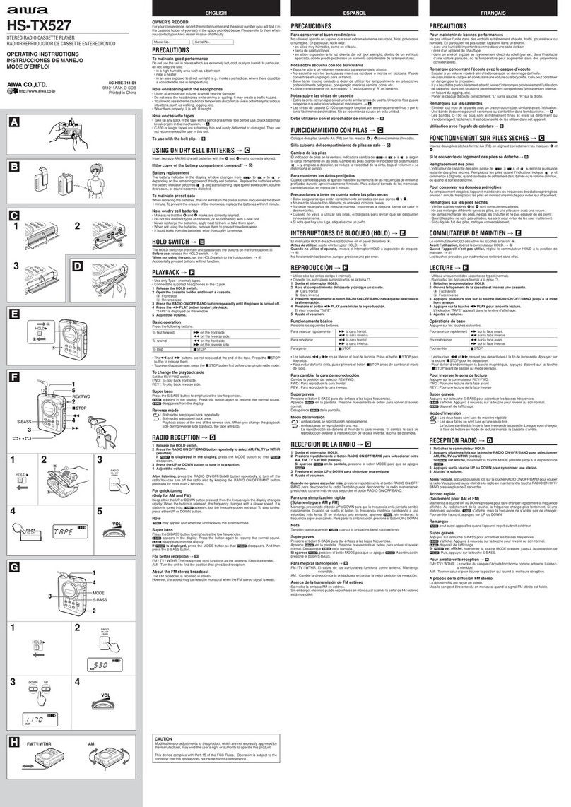 Aiwa HS-TX527 User manual