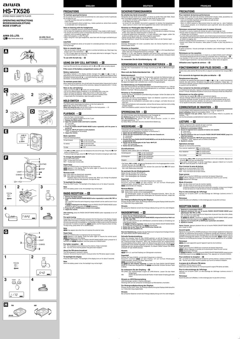 Aiwa HS-TX526 operating instructions