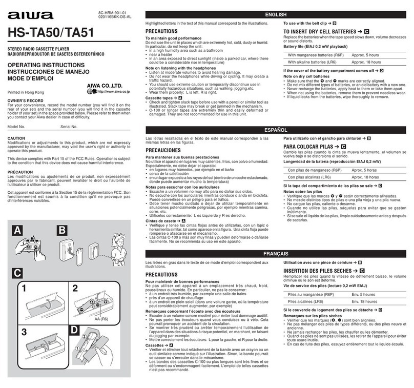Aiwa HS-TA50 User manual