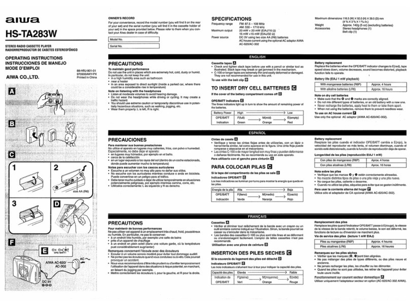 Aiwa HS-TA283 User manual