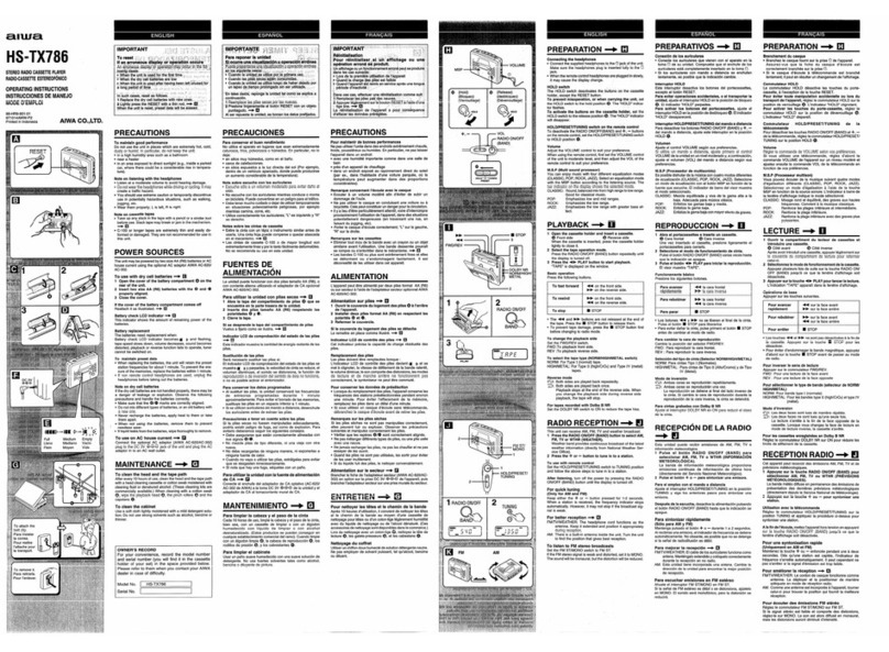 Aiwa HS-TX786 operating instructions