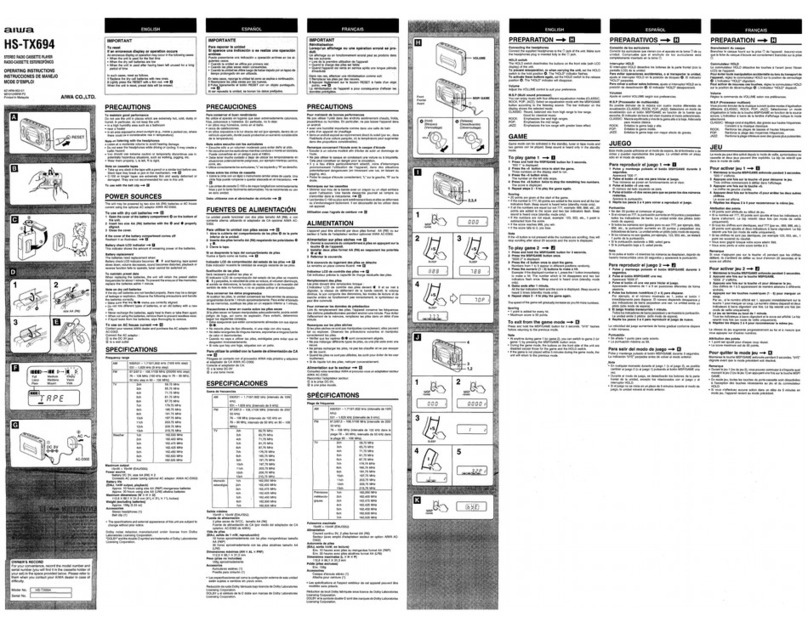 Aiwa HS-TX694 operating instructions