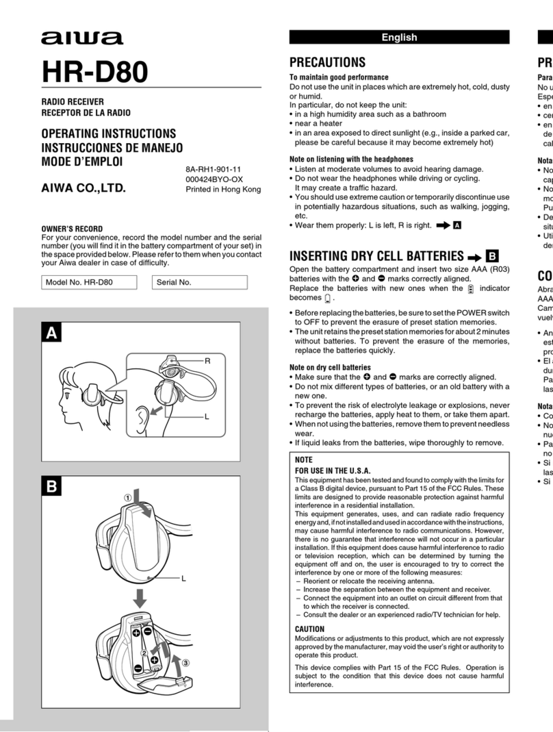 Aiwa HR-D80 operating instructions
