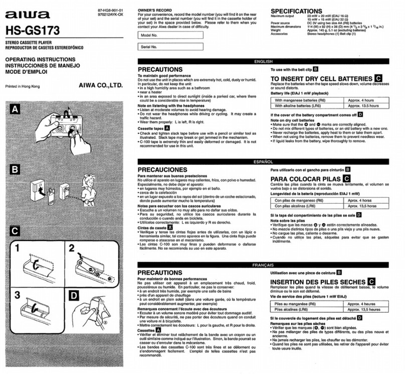 Aiwa HS-GS173 User manual