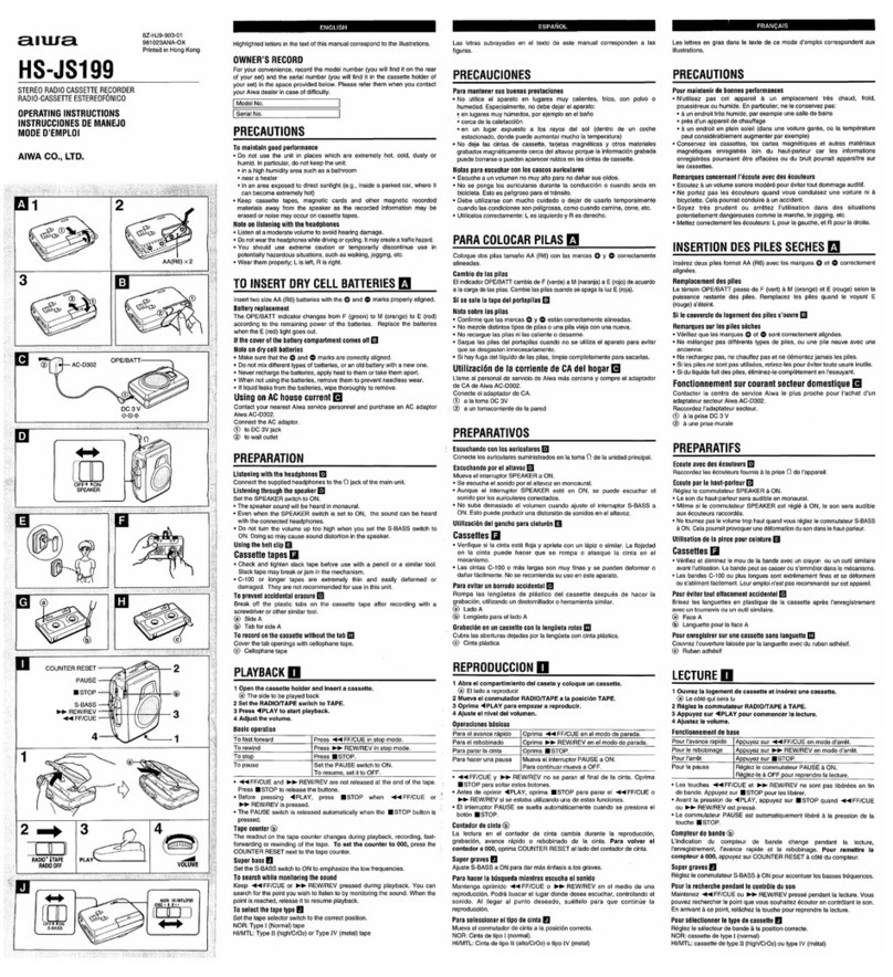 Aiwa HS-JS199 User manual