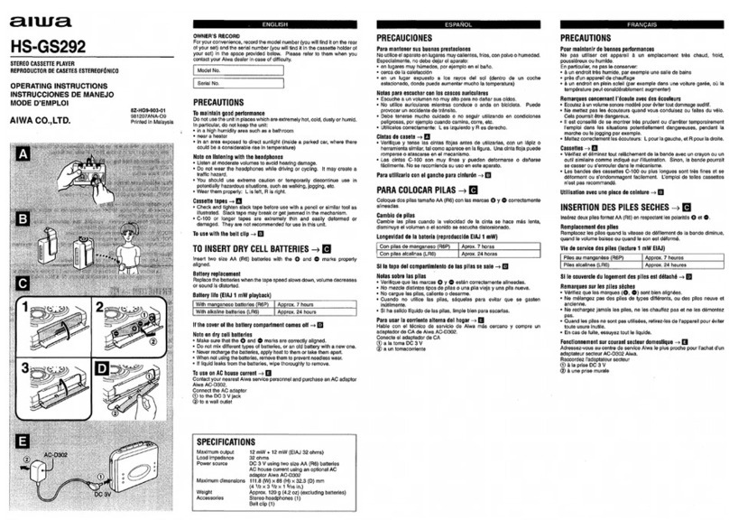 Aiwa HS-GS292 User manual
