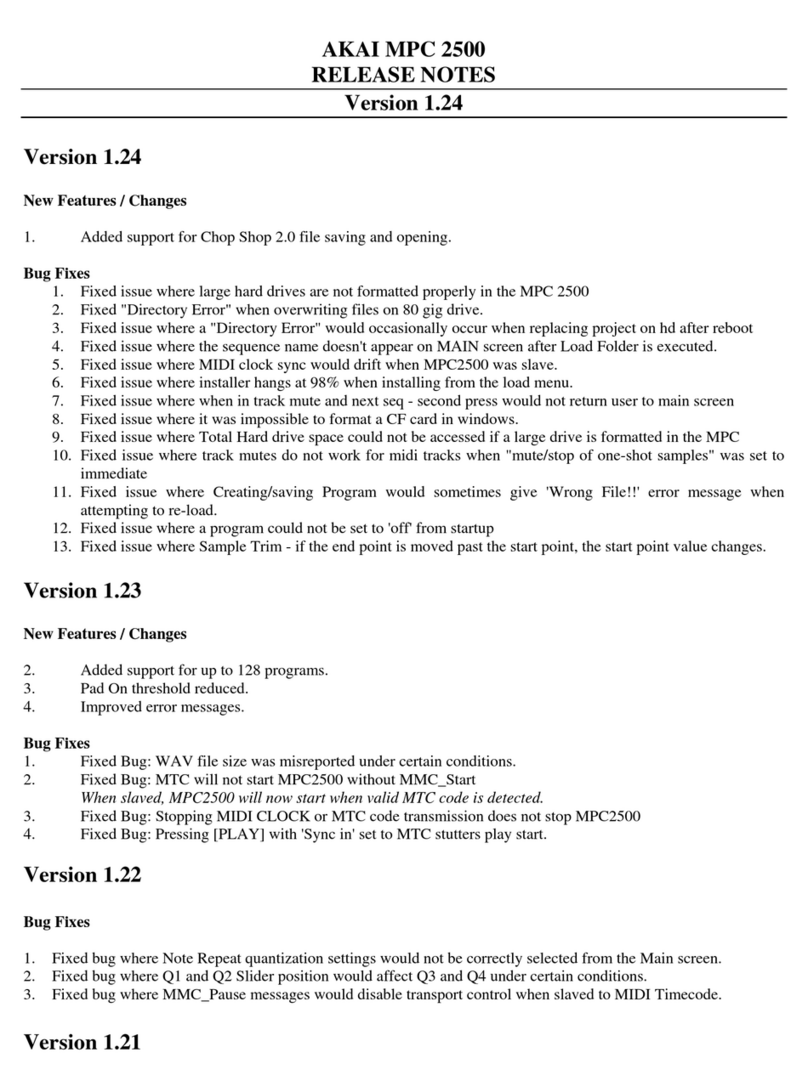 Akai MPC 2500 Release notes