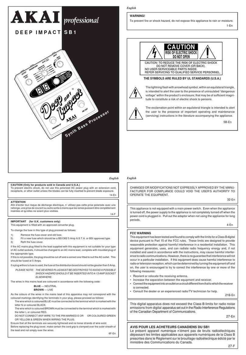 Akai Deep Impact SB1 User manual